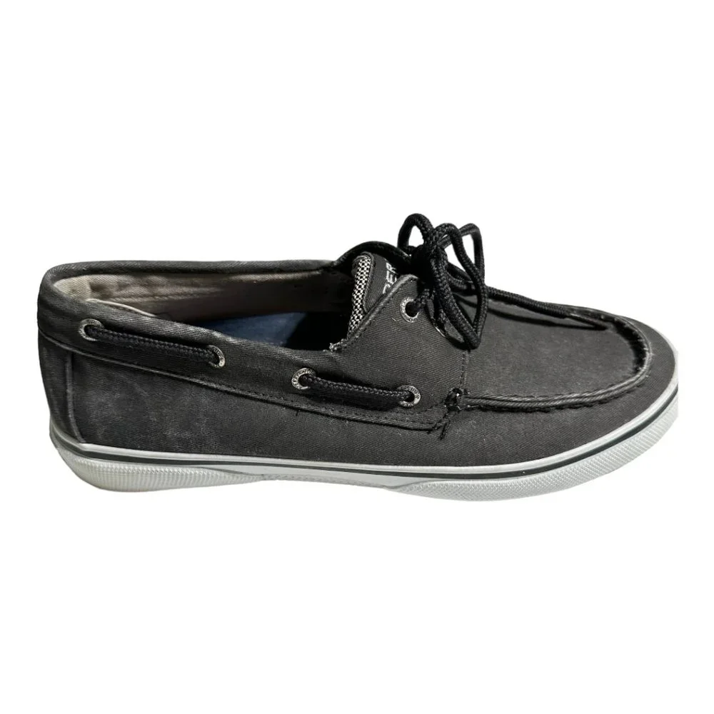 Sperry TopSider Grey Canvas Boat Shoes-Sz 8
